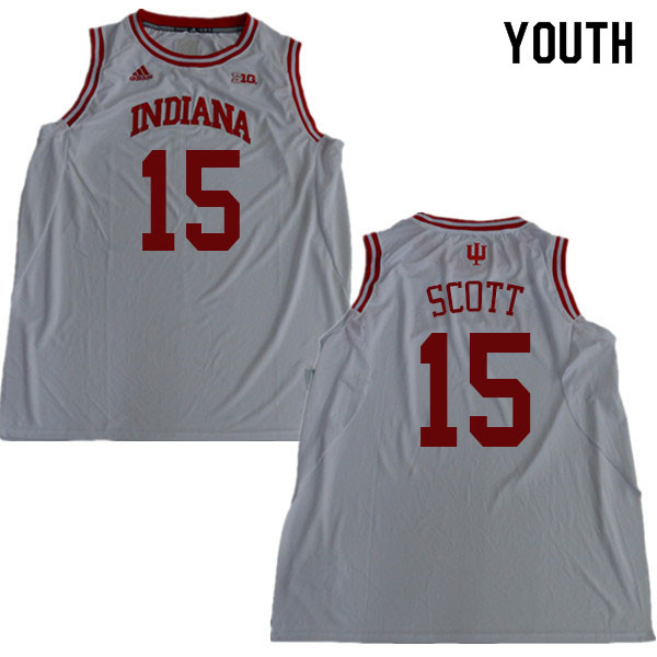 Youth #15 Sebastien Scott Indiana Hoosiers College Basketball Jerseys Sale-White
